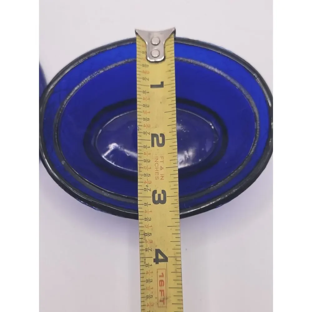 VINTAGE HEN ON A NEST SALT CELLAR COBALT BLUE INDIANA GLASS Chicken Container
